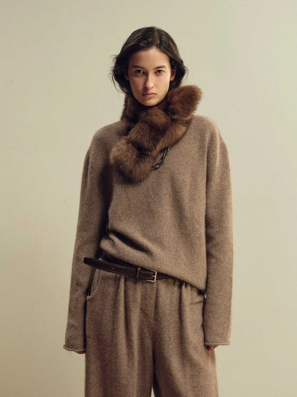 Firelady Fur Mink fur scarf Russian imported trendy retro vintage-style ribbed patchwork sold by Firelady Fur product image thumbnail 2