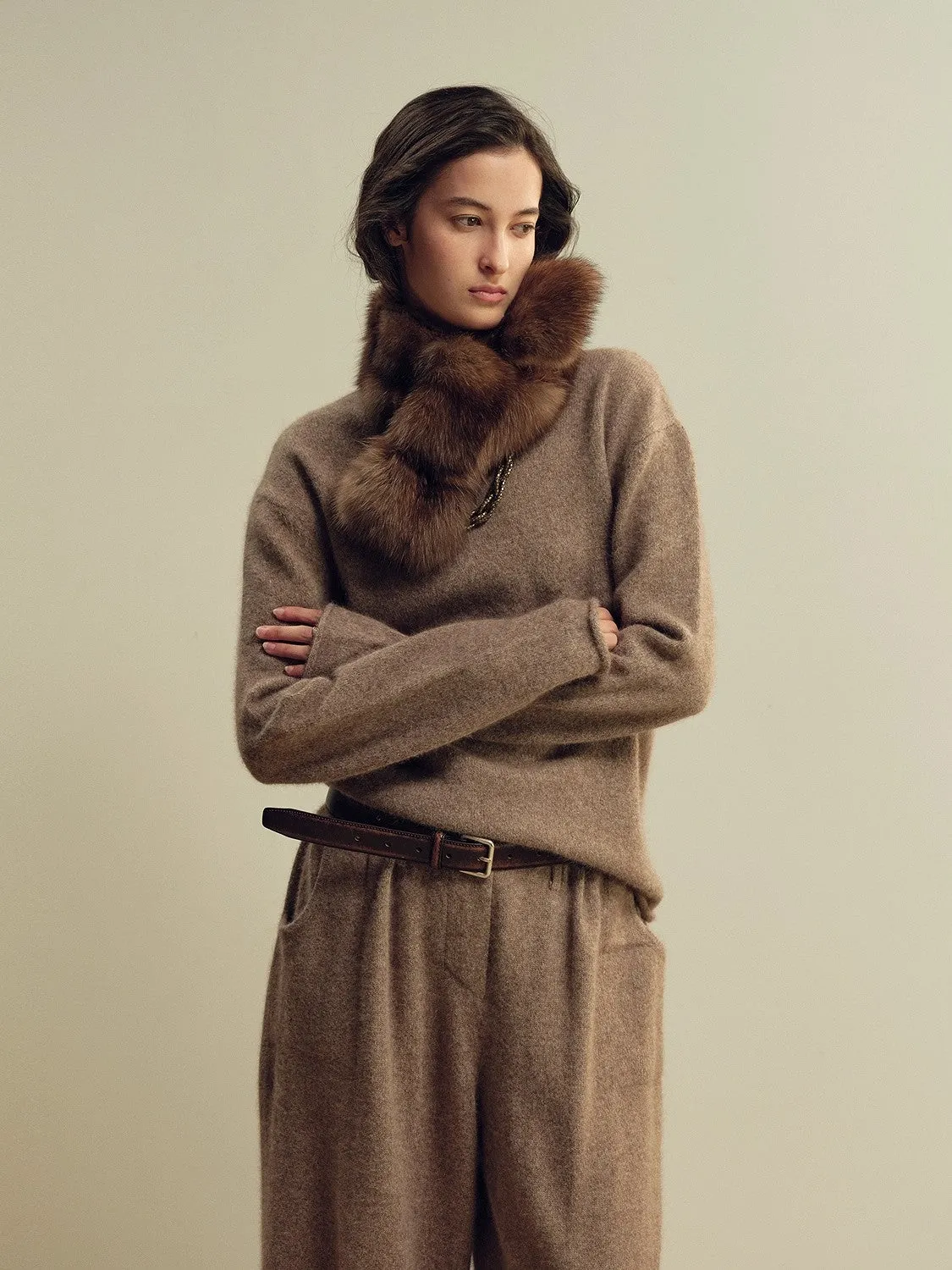 Firelady Fur Mink fur scarf Russian imported trendy retro vintage-style ribbed patchwork sold by Firelady Fur product image thumbnail 3