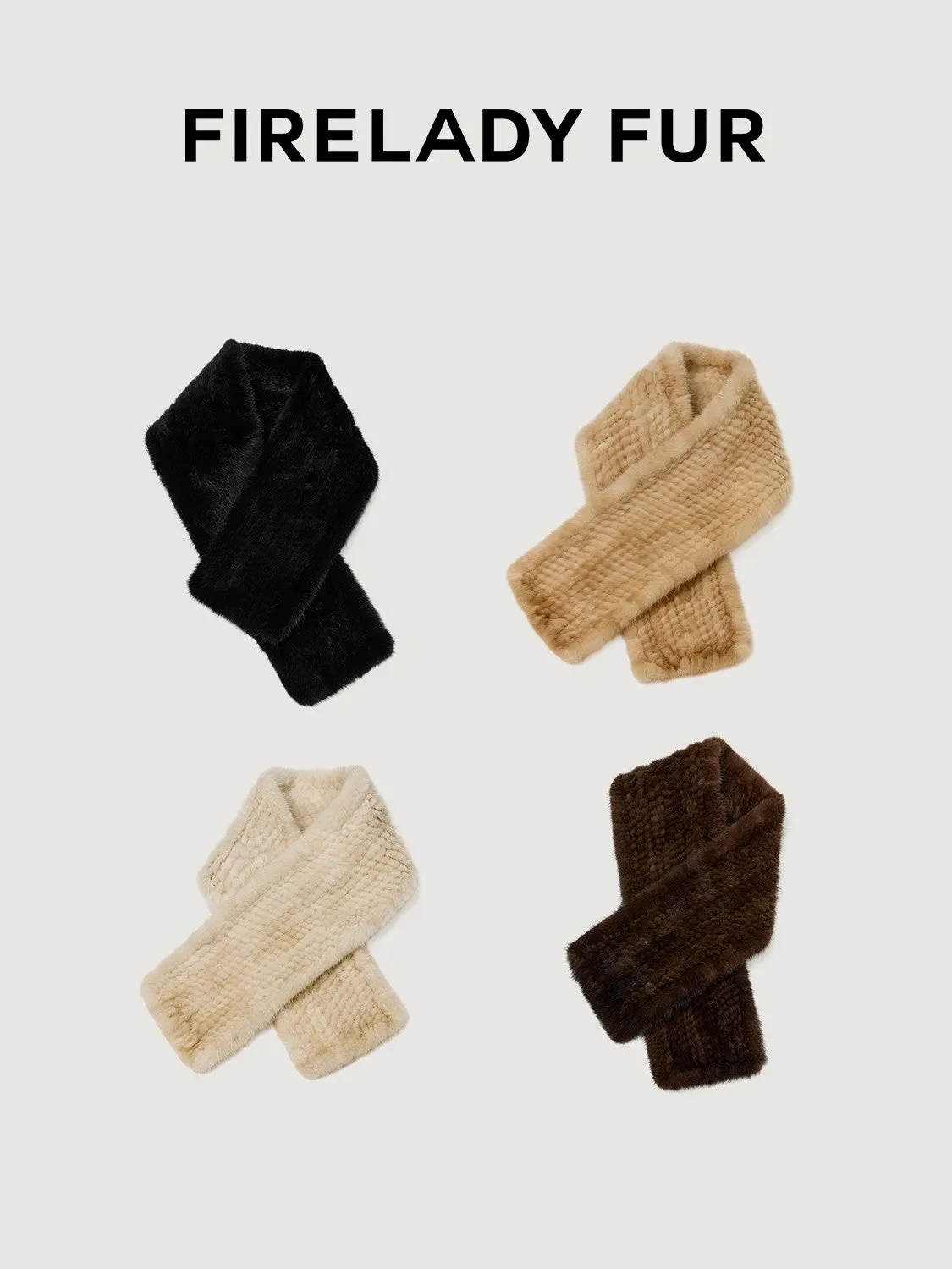 Firelady Fur Mink Fur Scarf with Woven Design Copenhagen Purple Label Elegant High-Quality sold by Firelady Fur