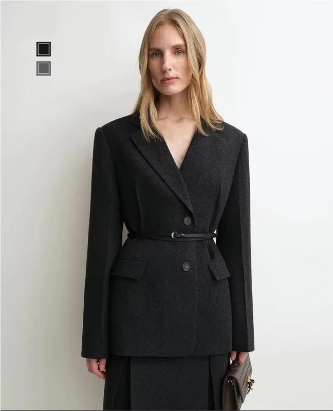 THE ARTM Women's Wool Suit Set - Fitted Blazer & A-Line Skirt sold by Firelady Fur
