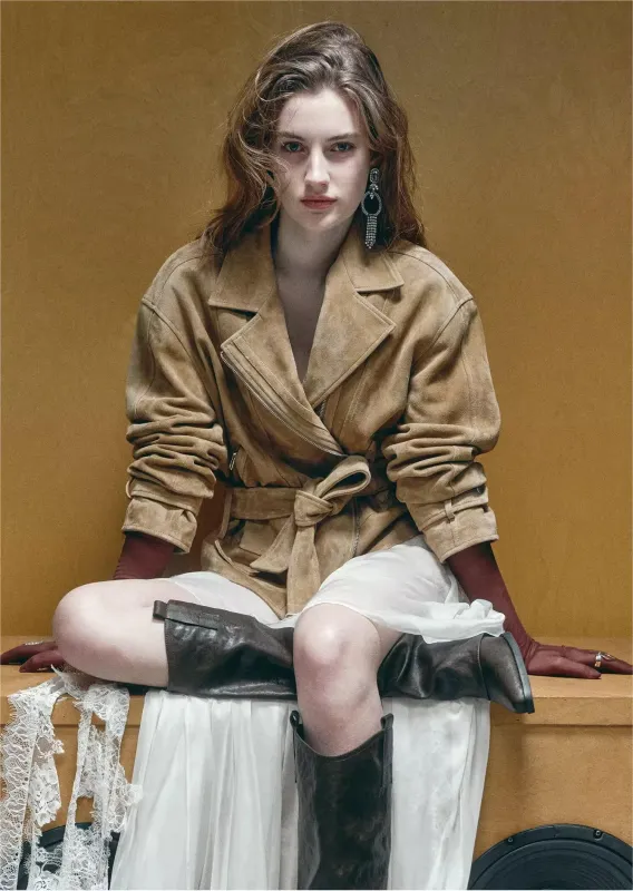 Firelady Fur Women's Sheepskin Moto Jacket "Modern Times"- Trendy Biker Coat made by Firelady Fur