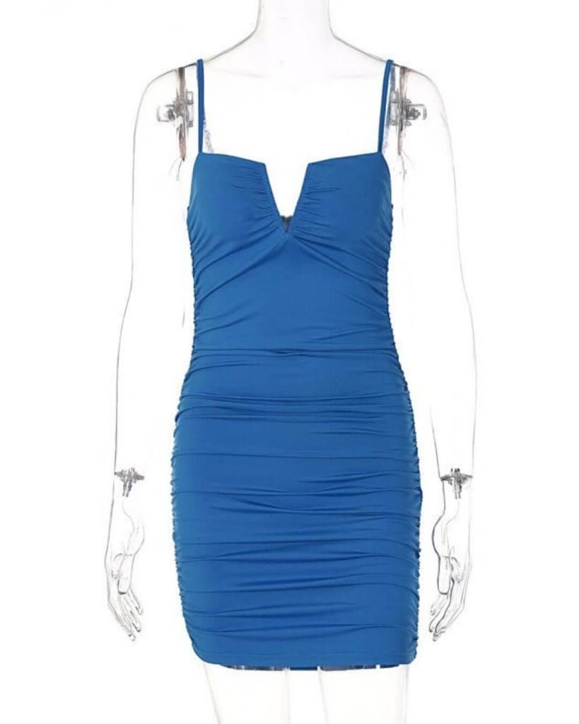 Fashion V-Neck Ruched Sexy Mini Dress sold by Stylord Boutique product image thumbnail 7