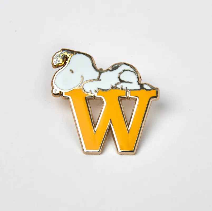 PEANUTS W ALPHABET ENAMEL PIN made by TSPTR