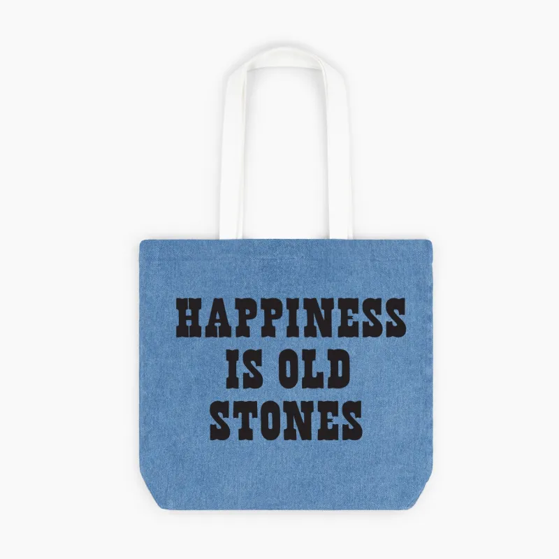 HAPPINESS IS OLD STONES TOTE sold by TSPTR