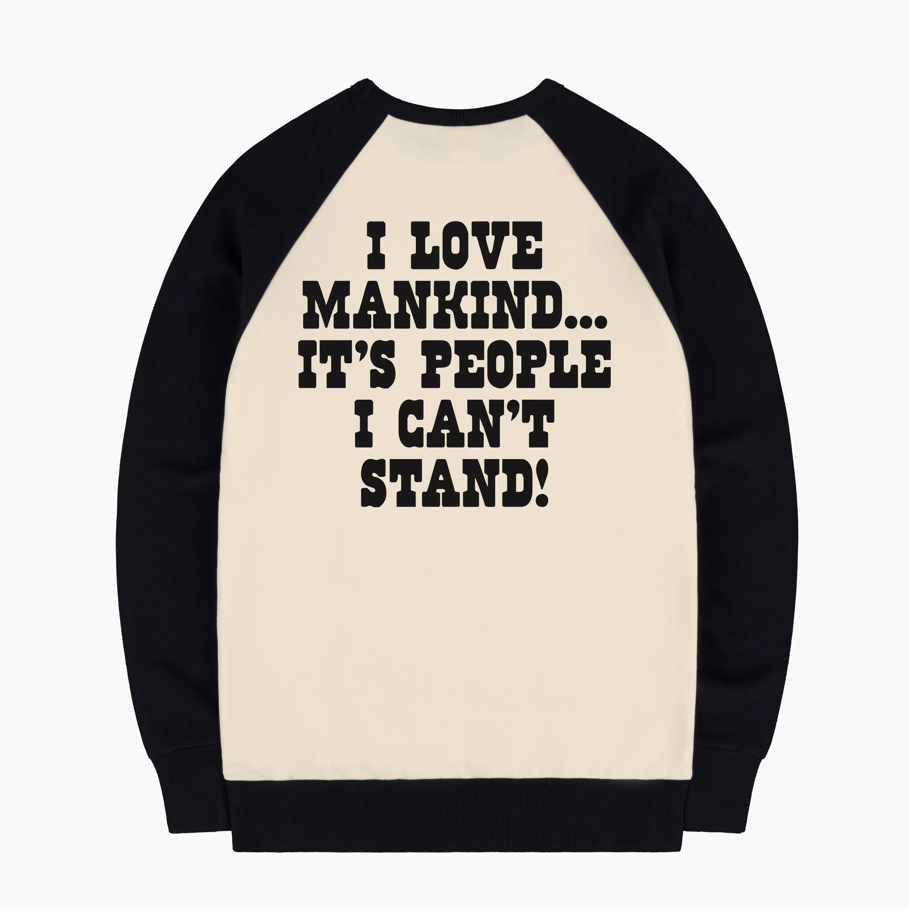 Linus I Love Mankind Raglan Sweatshirt sold by TSPTR product image thumbnail 2