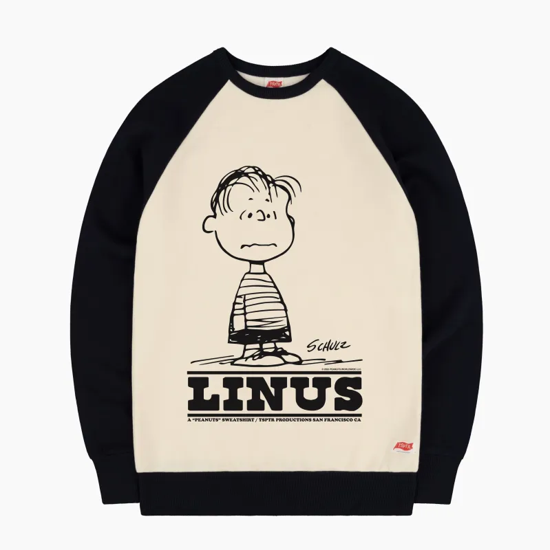 Linus I Love Mankind Raglan Sweatshirt made by TSPTR