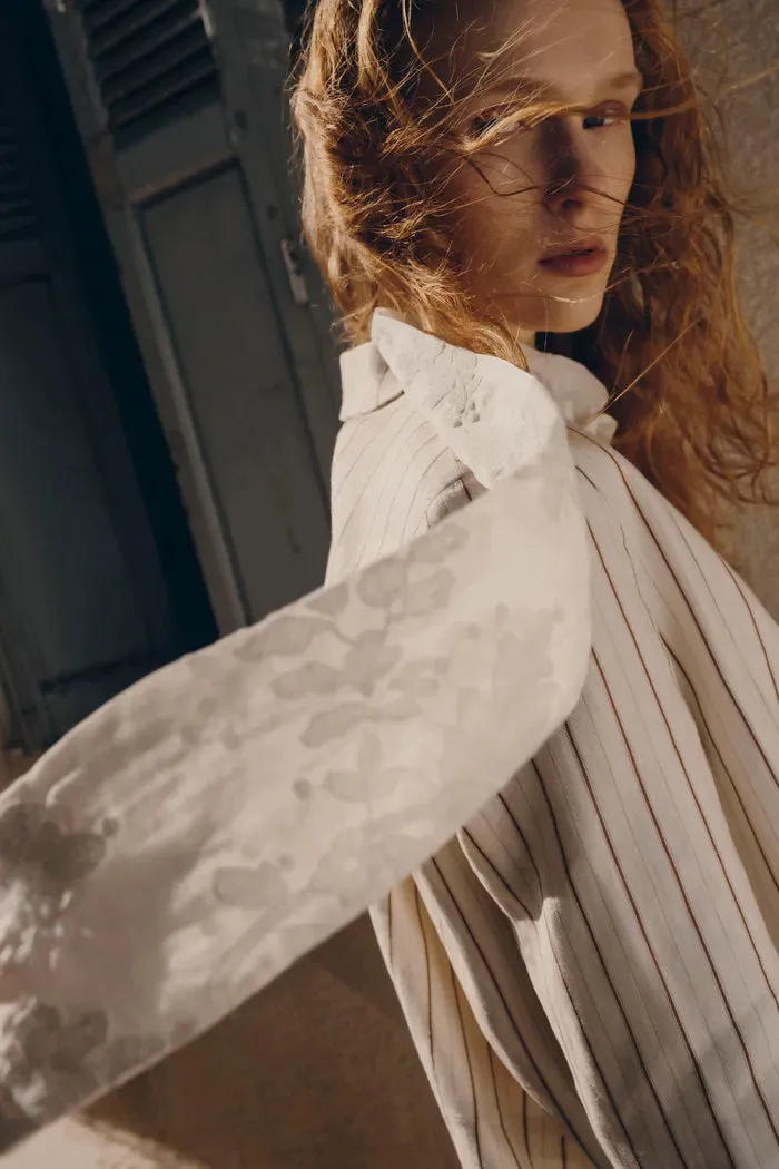 Mirta Tie-Neck Top in Embroidered Fine Mesh sold by Fabrique product image thumbnail 2