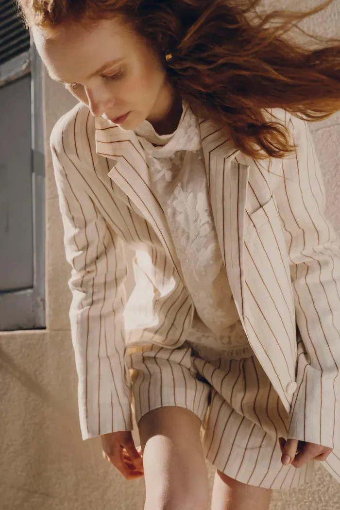 Mirta Tie-Neck Top in Embroidered Fine Mesh sold by Fabrique product image thumbnail 3