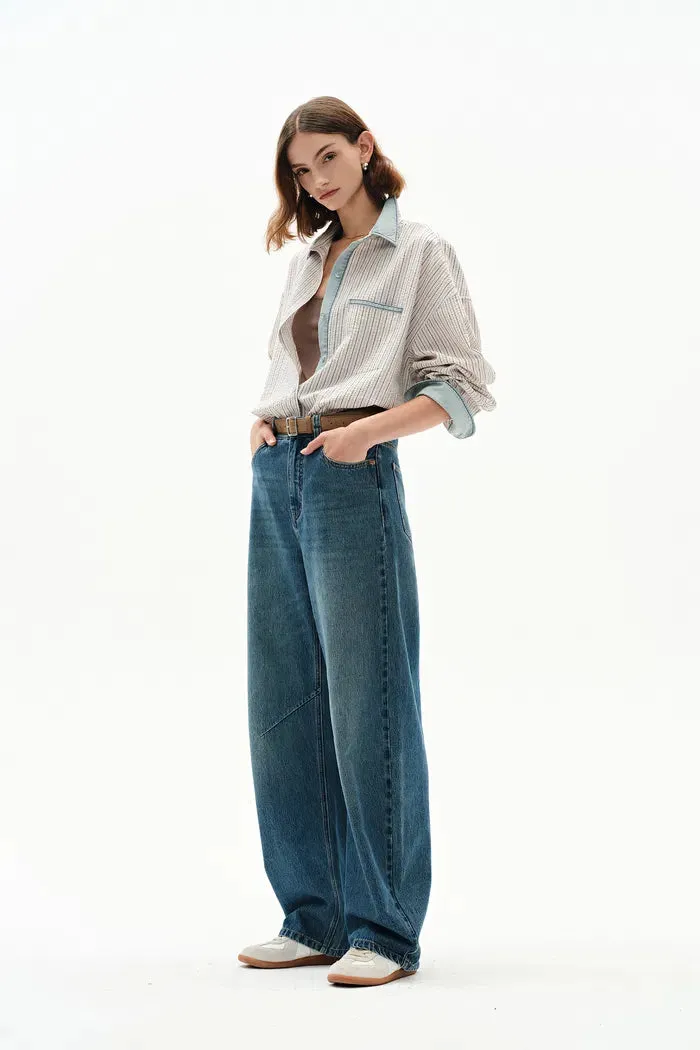 Daisy Denim Collar Striped Shirt in Cotton Seersucker sold by Fabrique product image thumbnail 4
