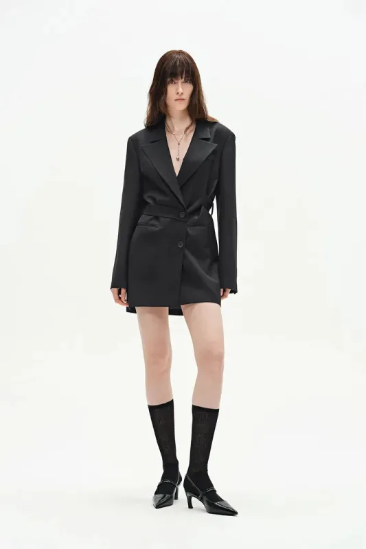 Mel Blazer Suit Dress in Acetate-Merino made by Fabrique