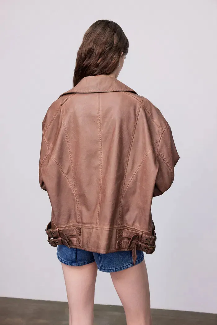 Terra Vintage Brown Leather Jacket in Vegan Leather sold by Fabrique product image thumbnail 5