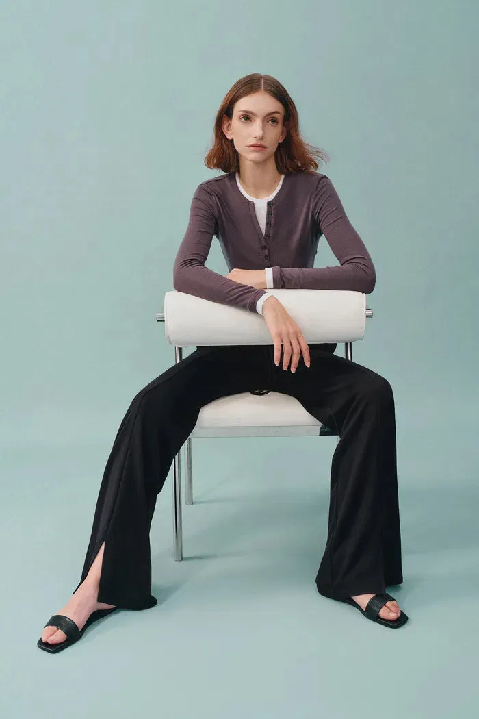 Yuri Side Slit Pants in Brushed Knit sold by Fabrique product image thumbnail 3
