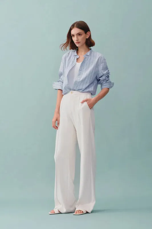 Lydia Wrinkle Resistant Striped Shirt in Cotton Poplin sold by Fabrique