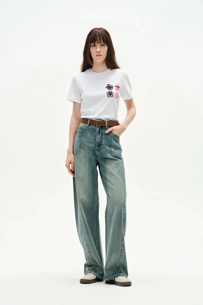 Thais Wide Leg Jeans in Lightweight Cotton Denim sold by Fabrique product image thumbnail 4