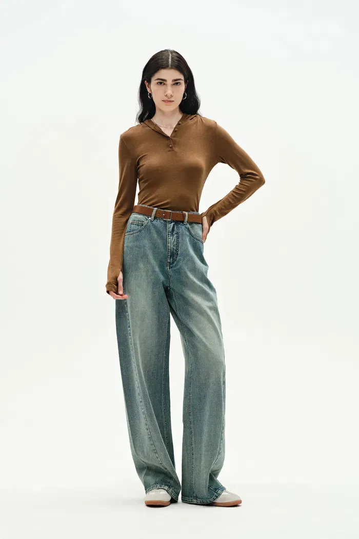 Thais Wide Leg Jeans in Lightweight Cotton Denim sold by Fabrique product image thumbnail 2