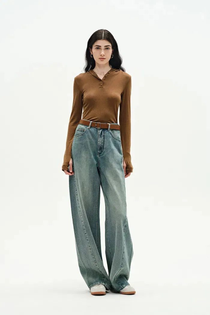 Thais Wide Leg Jeans in Lightweight Cotton Denim sold by Fabrique product image thumbnail 5