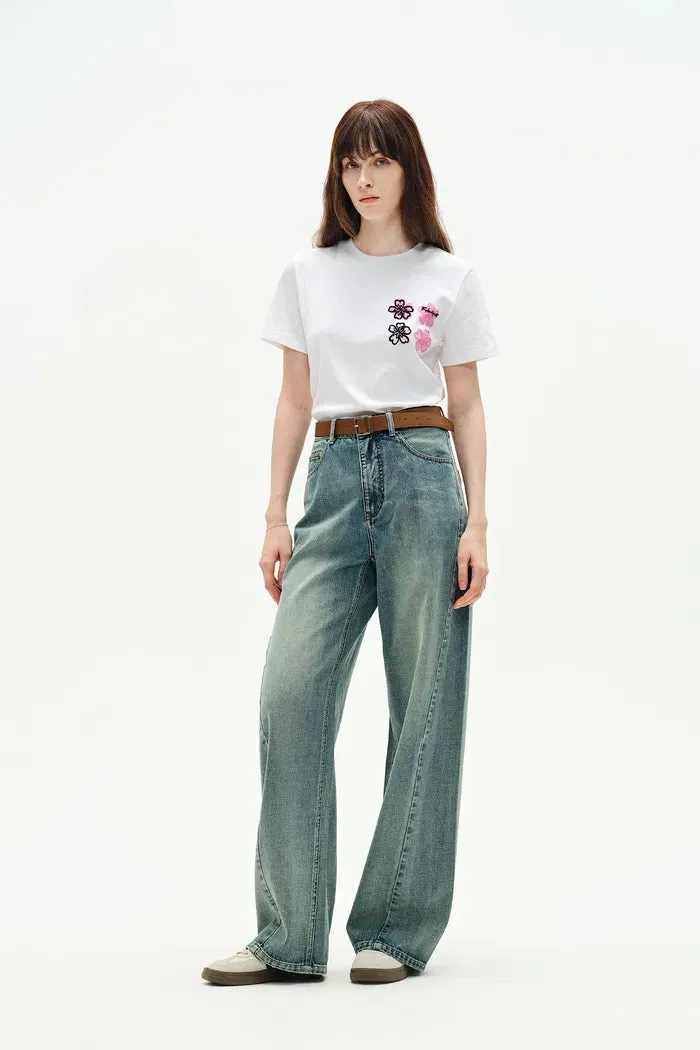 Thais Wide Leg Jeans in Lightweight Cotton Denim sold by Fabrique product image thumbnail 3