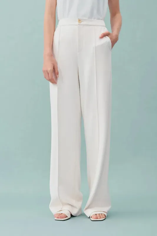Domi White Buttoned Straight Leg Sweatpants sold by Fabrique
