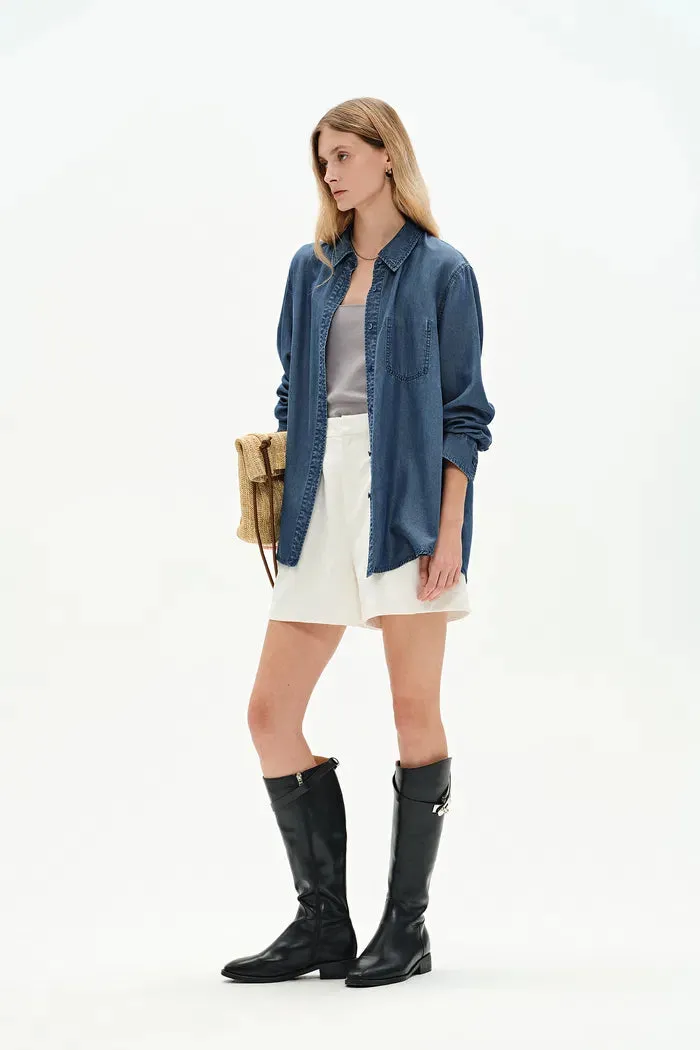 Willo Blue Tencel Denim Shirt sold by Fabrique product image thumbnail 3