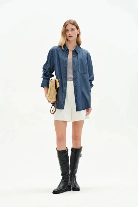 Willo Blue Tencel Denim Shirt sold by Fabrique