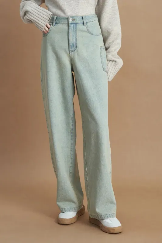 Wasteland Lightweight Distressed Washed Jeans in Cotton Denim sold by Fabrique