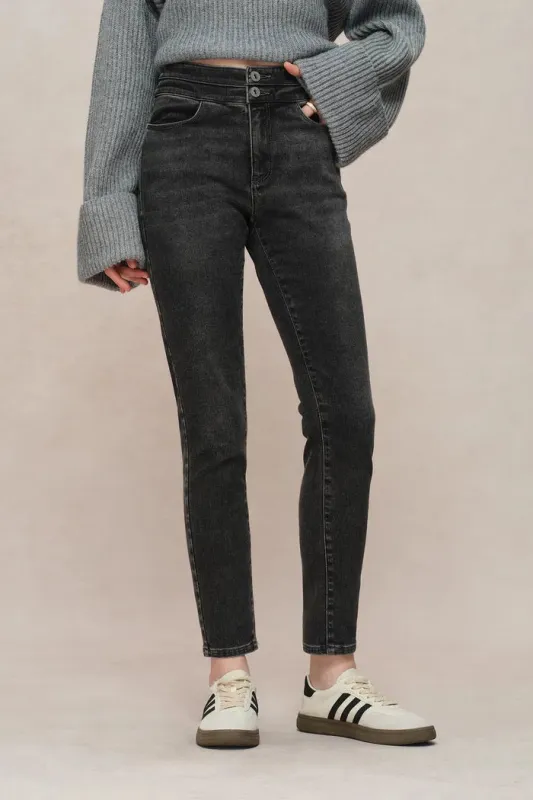 Eliza Fleece Lined Skinny Jeans in Stretchy Denim sold by Fabrique