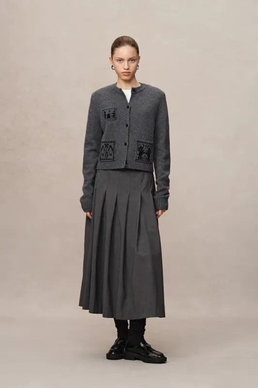 Galop Jacquard Cardigan in Merino-Cashmere Knit made by Fabrique