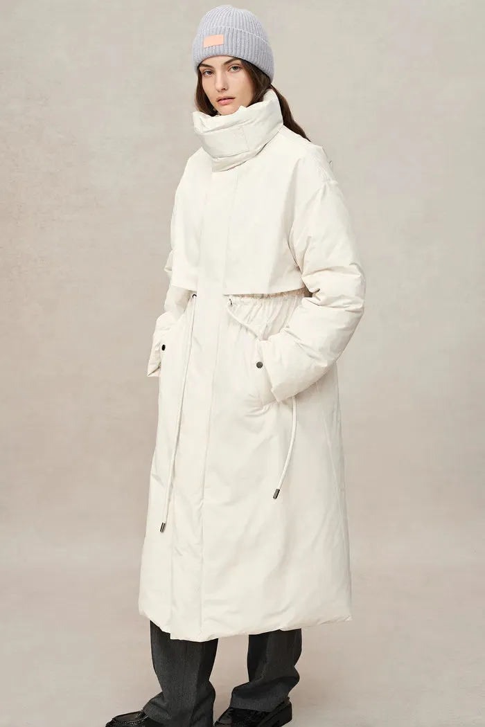 Maddalena White Duck Down Long Down Coat in Ultra Light Fabric sold by Fabrique product image thumbnail 4