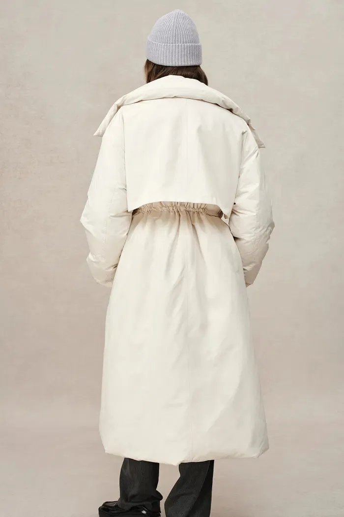 Maddalena White Duck Down Long Down Coat in Ultra Light Fabric sold by Fabrique product image thumbnail 5