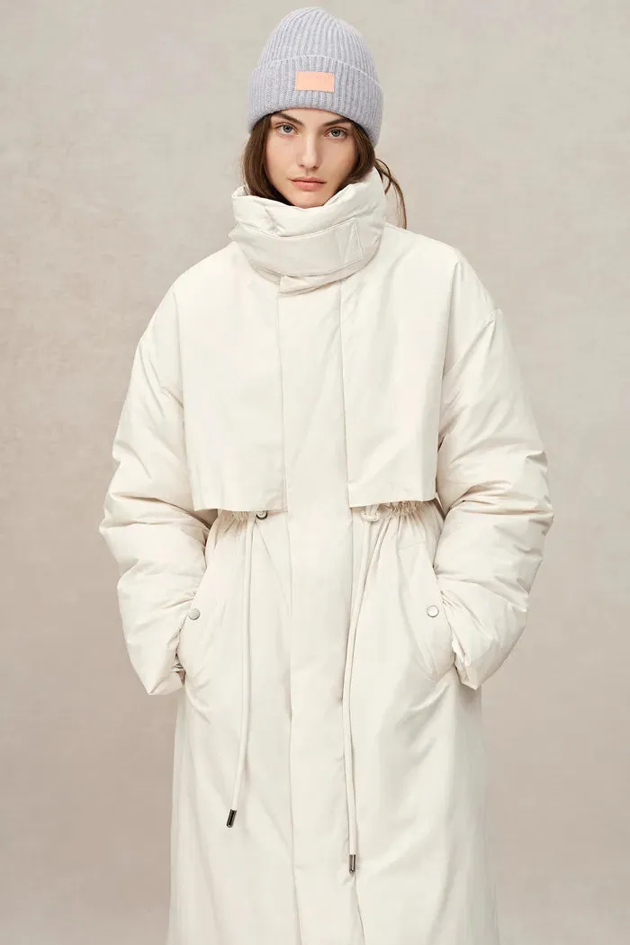 Maddalena White Duck Down Long Down Coat in Ultra Light Fabric sold by Fabrique product image thumbnail 2