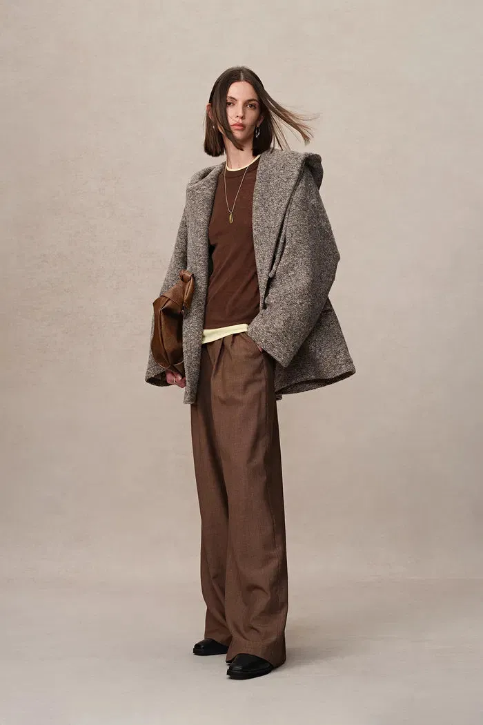 Rue Hooded Long Coat in Ultra-Light Wool Bouclé sold by Fabrique product image thumbnail 3