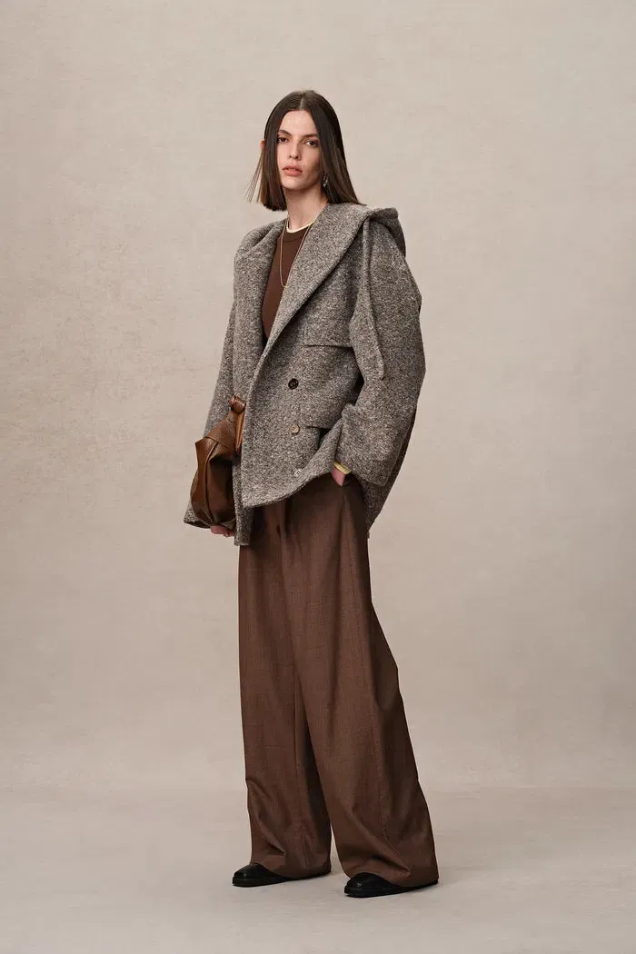 Rue Hooded Long Coat in Ultra-Light Wool Bouclé sold by Fabrique product image thumbnail 4