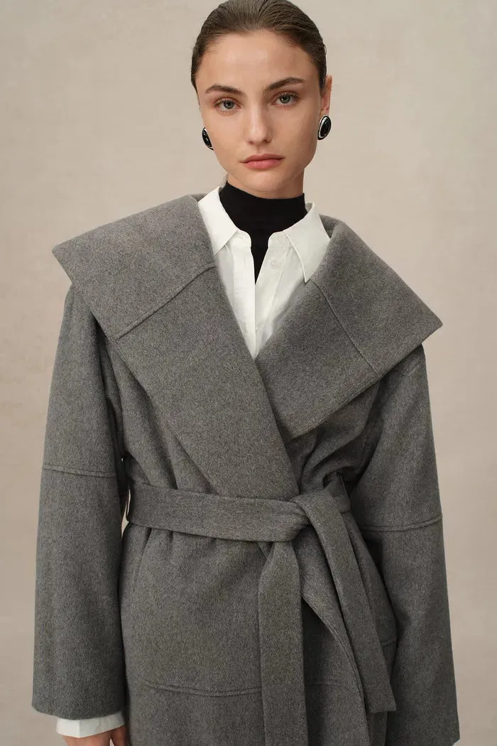 Chesterfield Multi-Piece Structure Hooded Coat in Wool Cashmere sold by Fabrique product image thumbnail 2