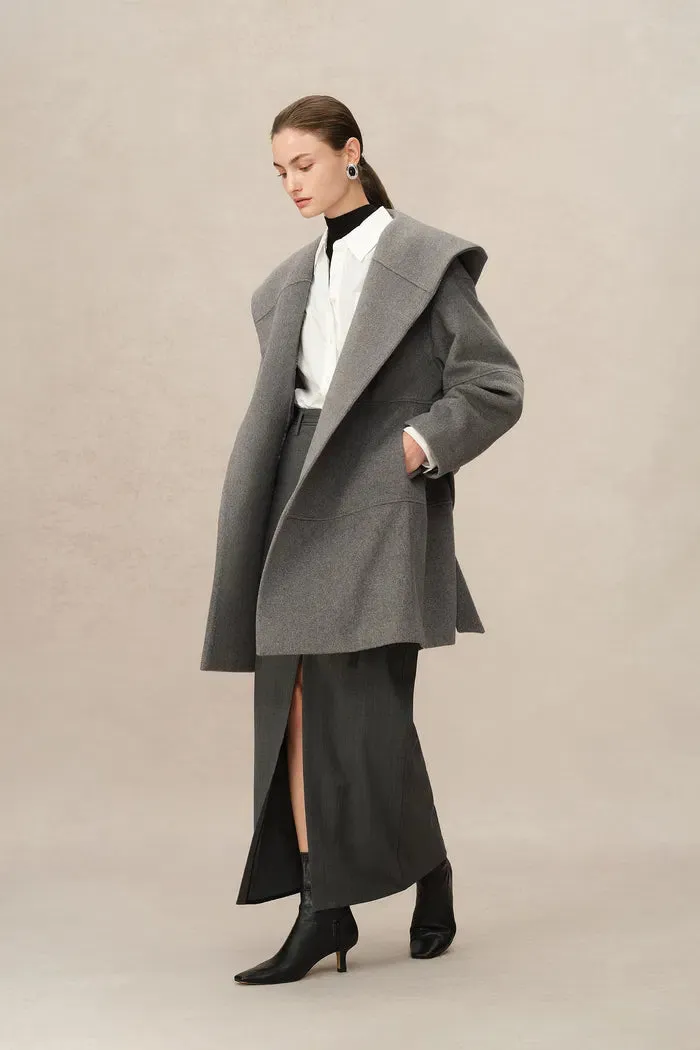 Chesterfield Multi-Piece Structure Hooded Coat in Wool Cashmere sold by Fabrique product image thumbnail 4