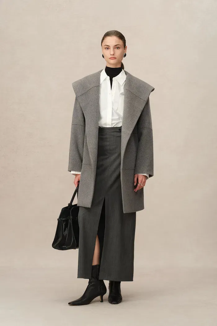 Chesterfield Multi-Piece Structure Hooded Coat in Wool Cashmere sold by Fabrique