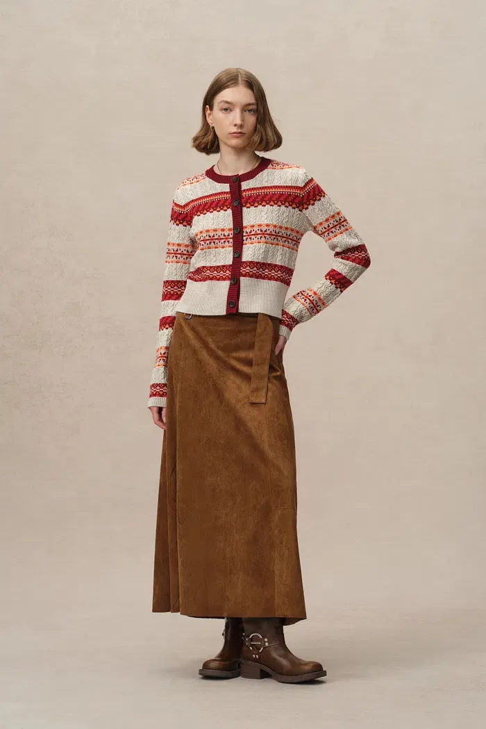 Ava Fair Isle Cardigan in Merino Wool Knit sold by Fabrique product image thumbnail 3