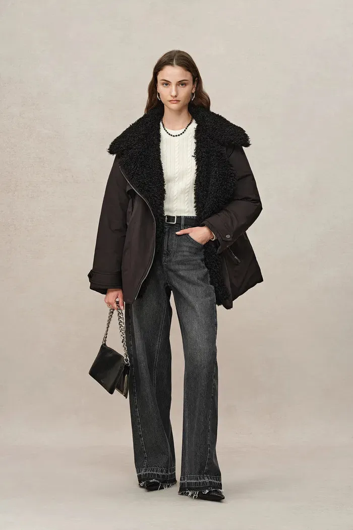 Kat Water-Repellent Convertible Goose Down Fur Jacket sold by Fabrique