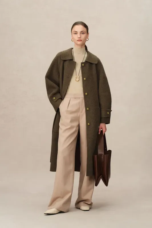 Lena Vintage Style Cocoon Coat in Suri Alpaca sold by Fabrique