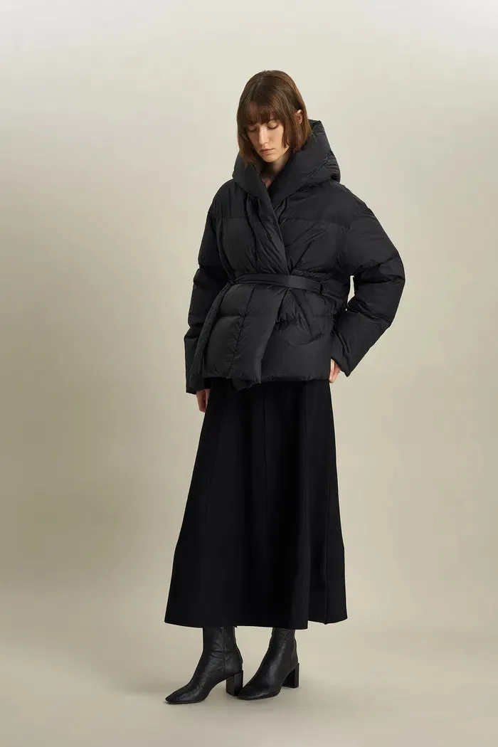 Iliana Water-Repellent Hooded Lightweight Duck Down Jacket in Ultra-Light Fabric sold by Fabrique product image thumbnail 4