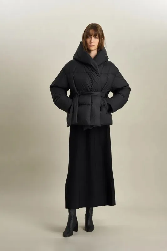 Iliana Water-Repellent Hooded Lightweight Duck Down Jacket in Ultra-Light Fabric made by Fabrique