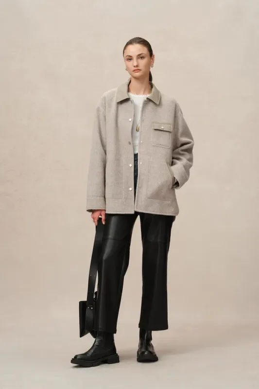 Paladini Shirt-Style Jacket in Wool Twill sold by Fabrique