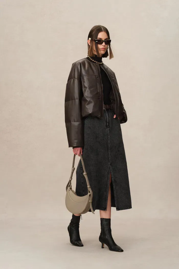 Raquel Front Slit Denim Maxi Skirt in Cotton Denim sold by Fabrique product image thumbnail 3