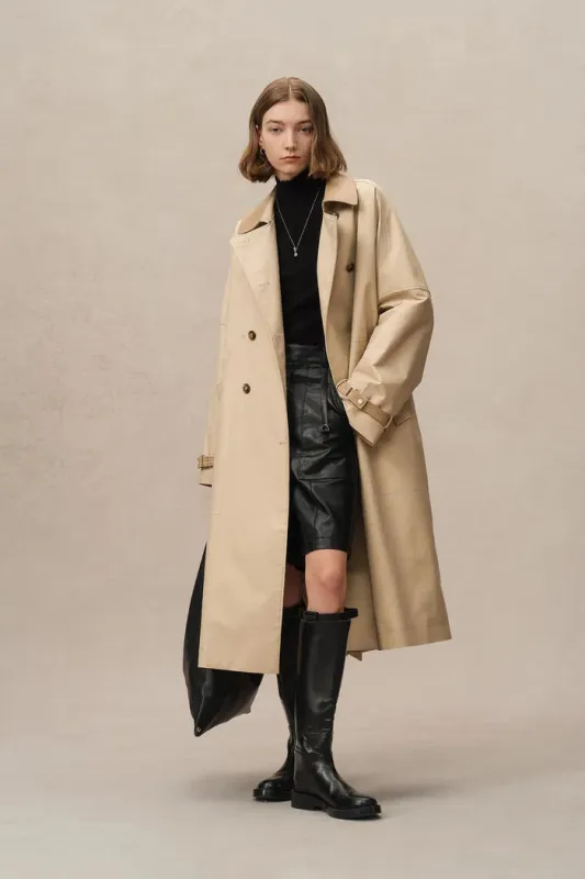 Morrone Belted Trench Coat in Cotton sold by Fabrique