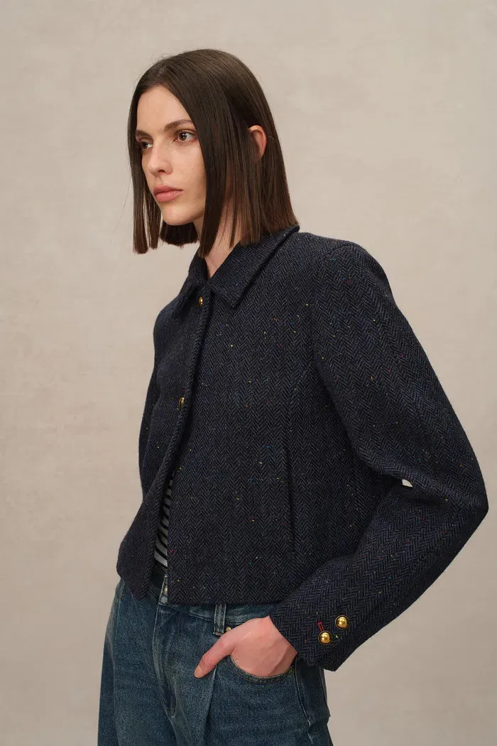 Hailey Herringbone Jacket in Merino Wool Tweed sold by Fabrique product image thumbnail 5