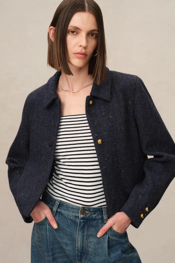 Hailey Herringbone Jacket in Merino Wool Tweed sold by Fabrique product image thumbnail 2
