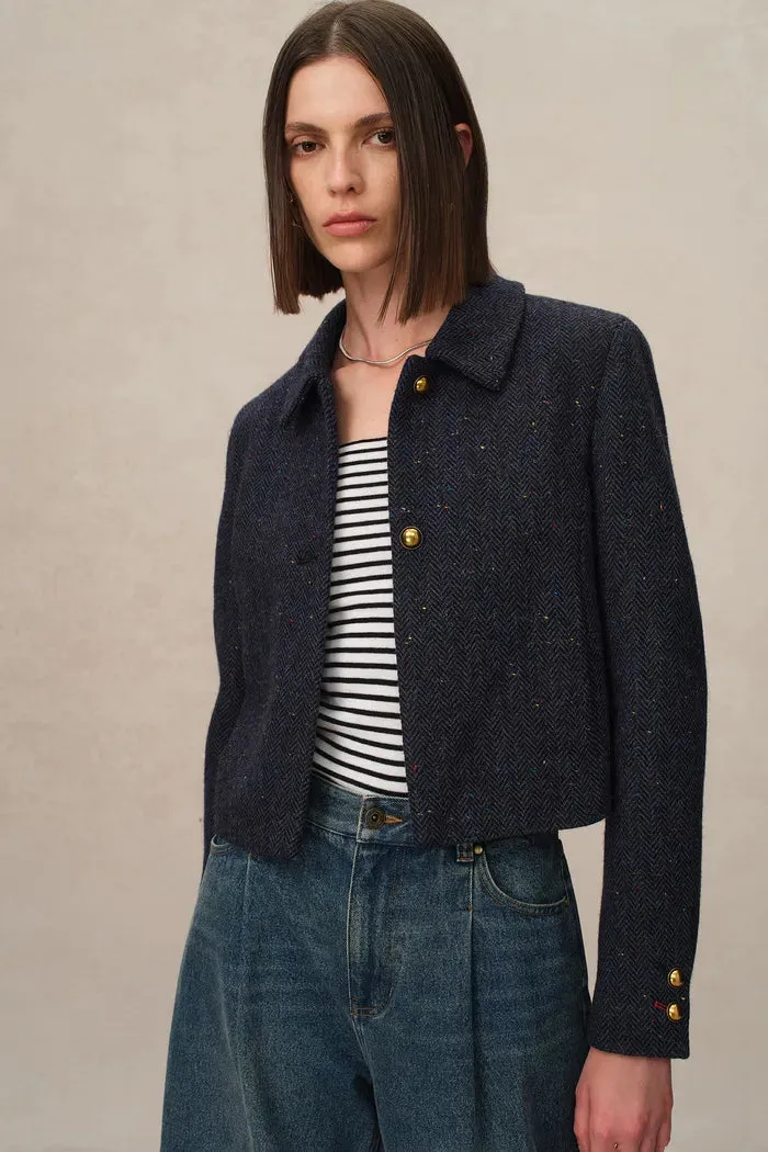 Hailey Herringbone Jacket in Merino Wool Tweed sold by Fabrique product image thumbnail 3