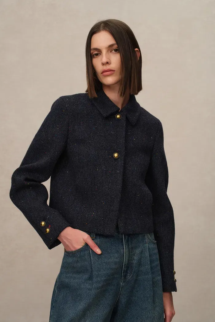 Hailey Herringbone Jacket in Merino Wool Tweed sold by Fabrique product image thumbnail 4
