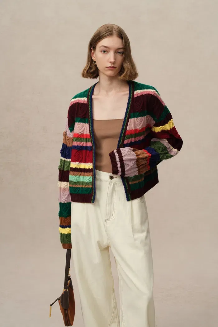 Lila Colorful Cardigan in Merino Wool Knit sold by Fabrique product image thumbnail 4