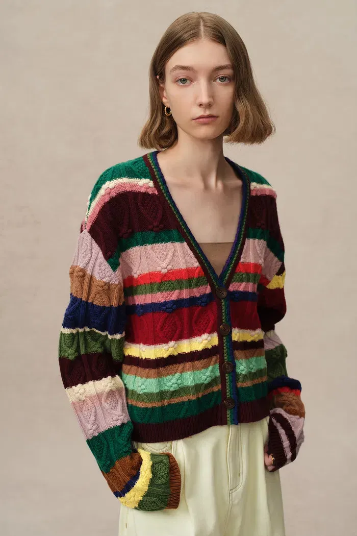 Lila Colorful Cardigan in Merino Wool Knit sold by Fabrique product image thumbnail 2