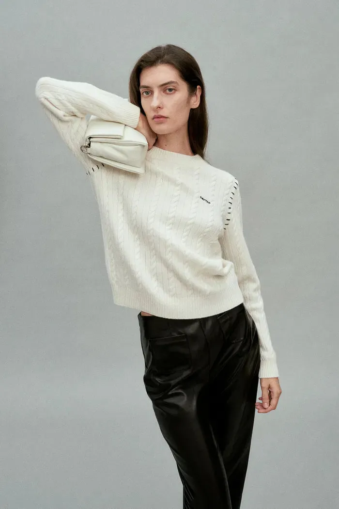 Nova Sweater in Merino-Cashmere Cable Knit sold by Fabrique product image thumbnail 5